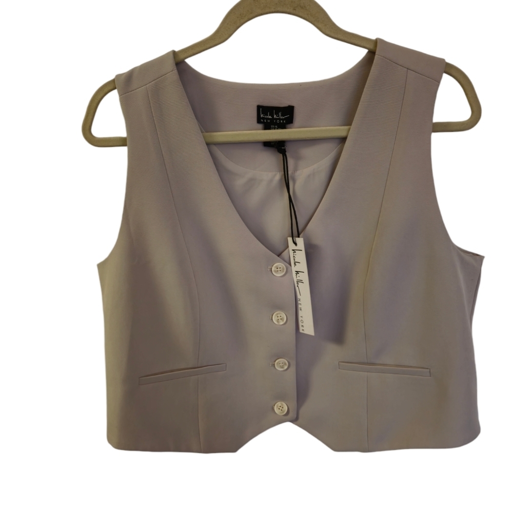 NWT Nicole Miller New York  Vest Beige Size XL